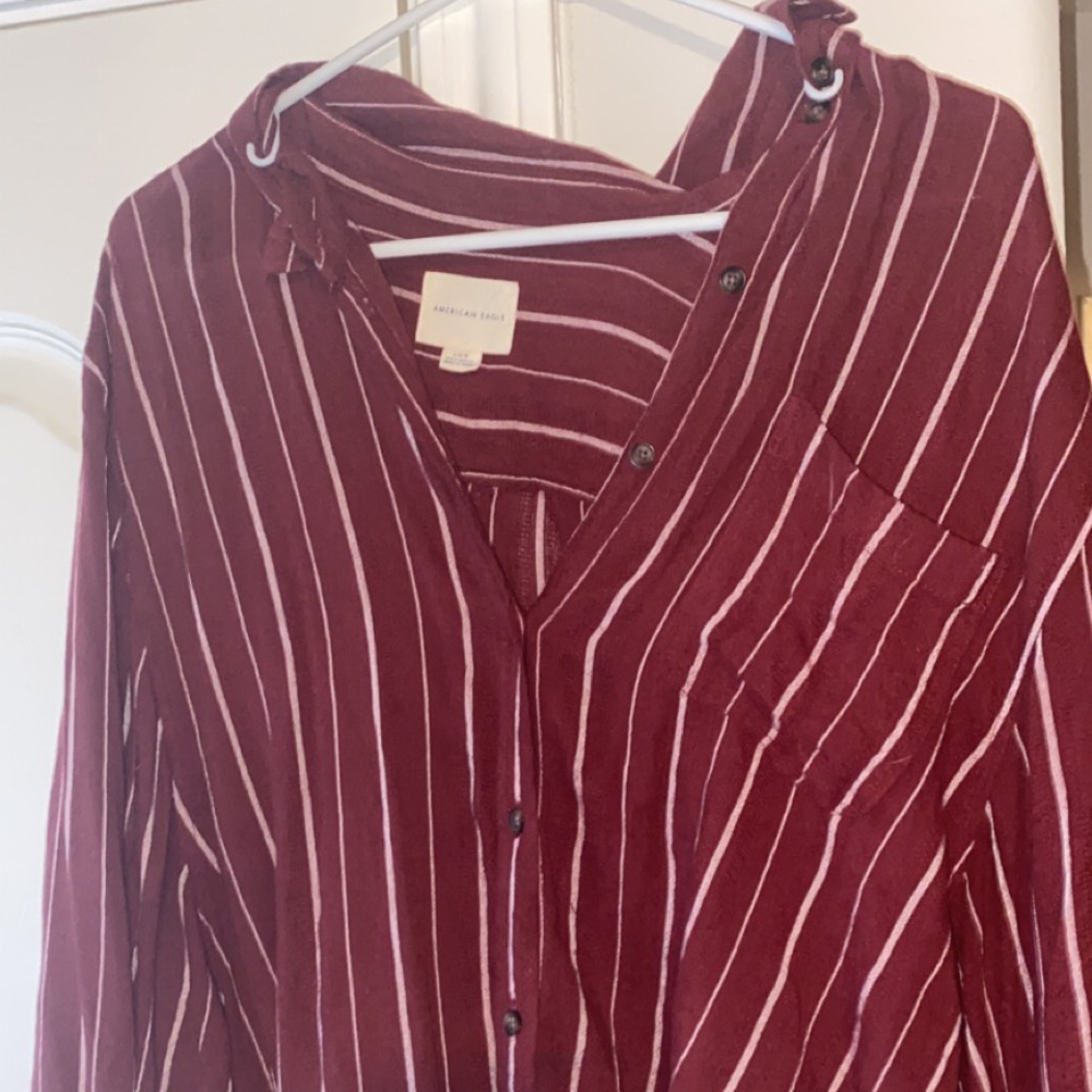 American Eagle button up stripped shirt